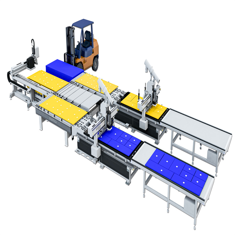 သစ်သားထည် CNC Intelligent Furniture Factory Nesting Unit